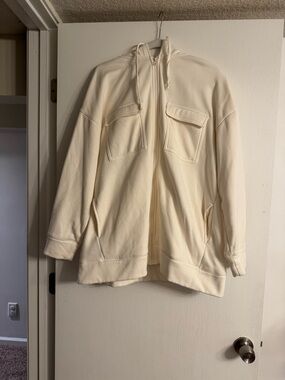 Fabletics Cream Full-Zip Hoodie